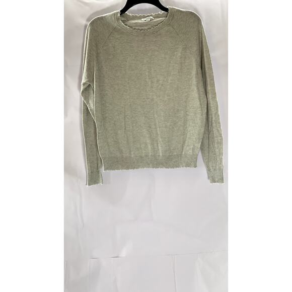 DIFFUSION By MINNIE ROSE Women's Gray Cotton/Cashmere Distressed Sweater SZ M - Picture 1 of 10